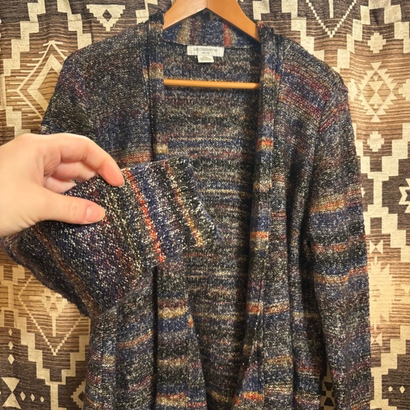 Women’s Liz Claiborne Knit Multicolor Cardigan, Size PXL ~ Granola - Picture 3 of 6